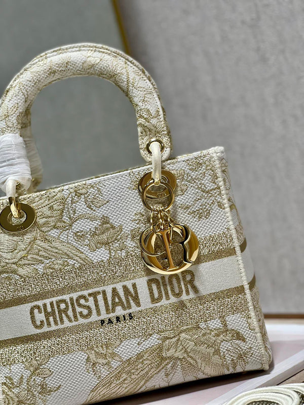 Borsa CD Golden Magpie 24 Lady Dior in tela 336736