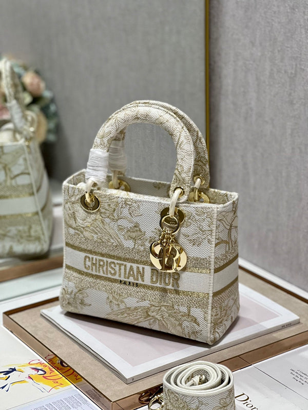 Borsa CD Golden Magpie 24 Lady Dior in tela 336736