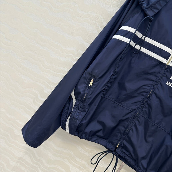Prada Zipper Jacket Navy Blue Poliamida