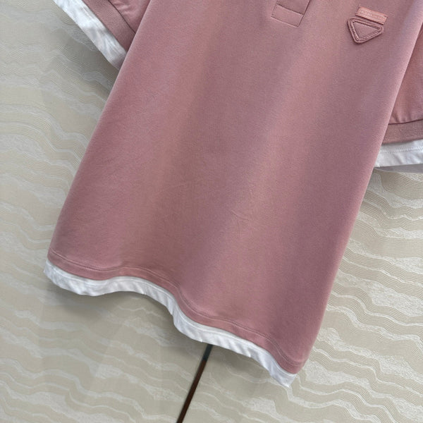Prada Two-piece Polo Collar Pink mix White Cotton