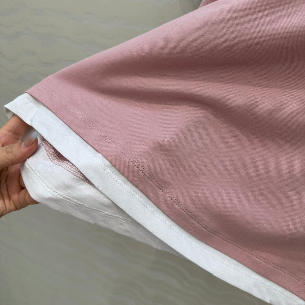 Prada Two-piece Polo Collar Pink mix White Cotton