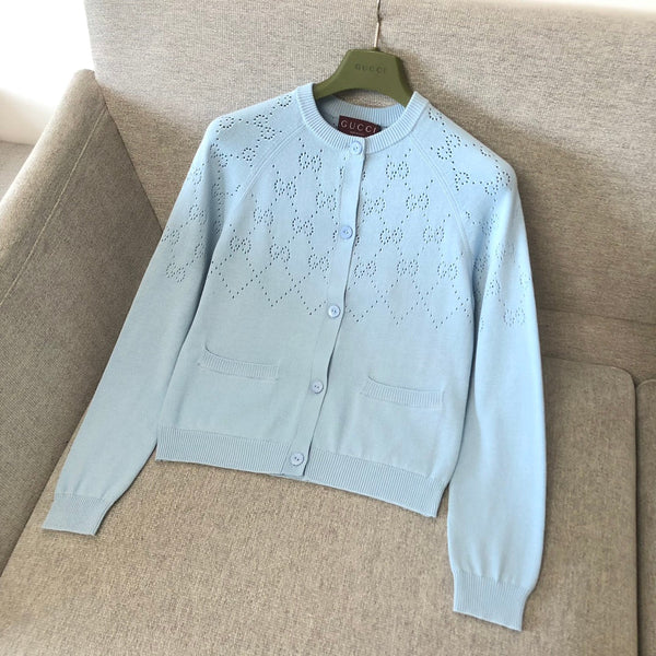 Gucci Cardigan Blue Cotton 303331