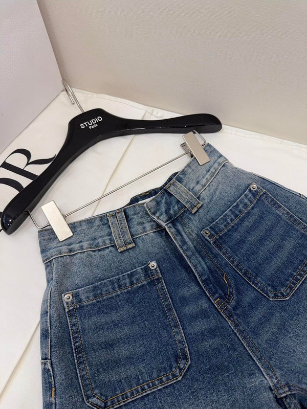 CD Rolled Denim Short Blue cotton