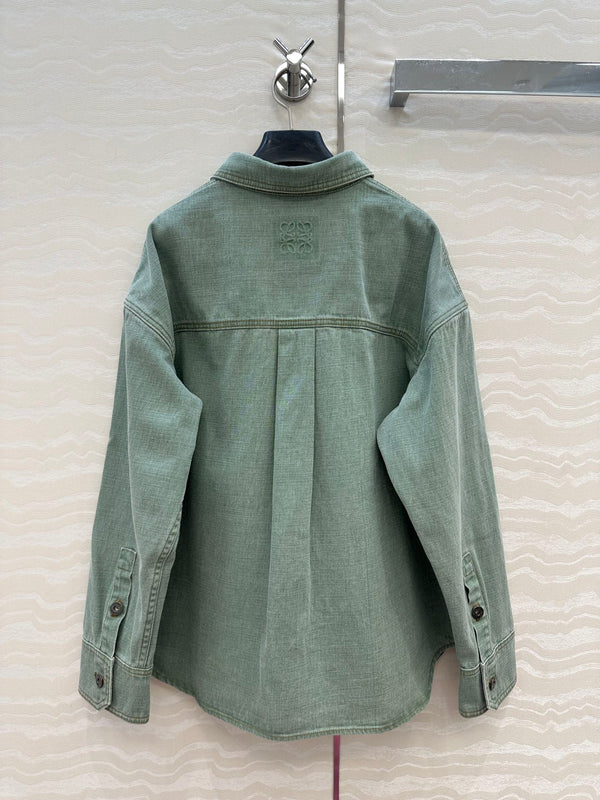 Loewe Denim Jacket Green Cotton