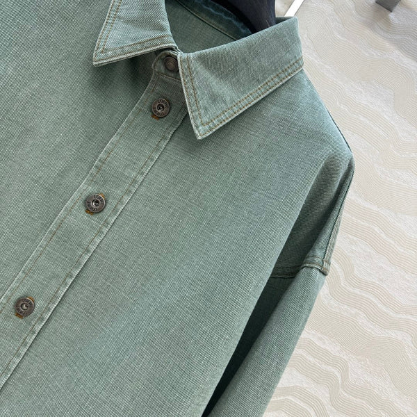 Loewe Denim Jacket Green Cotton