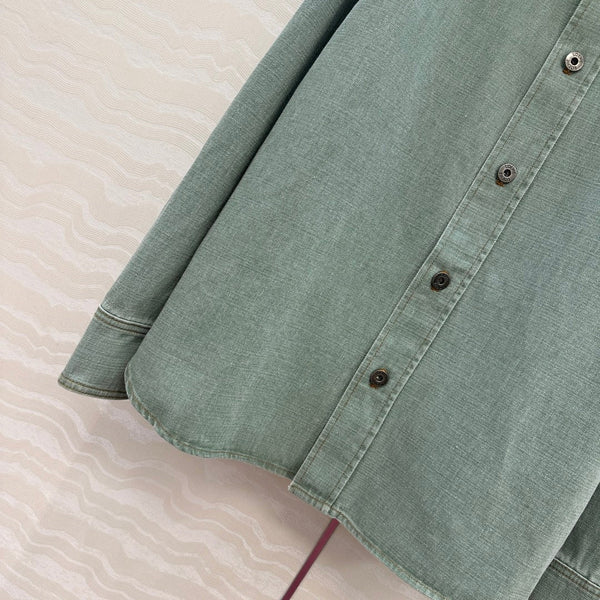 Loewe Denim Jacket Green Cotton