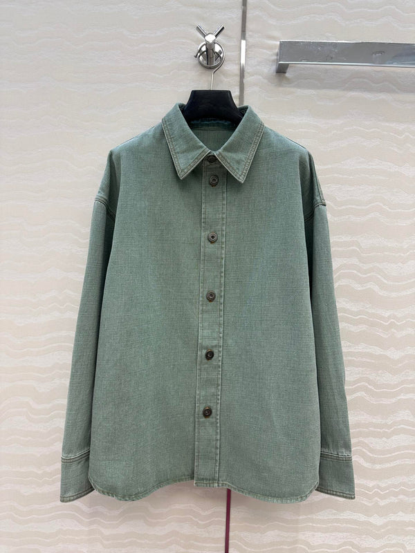 Loewe Denim Jacket Green Cotton