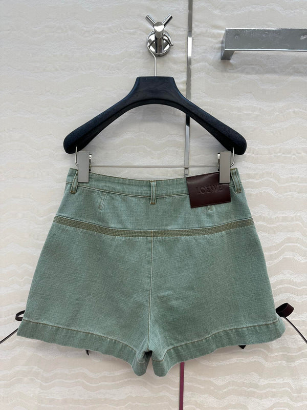 Loewe Denim Short Green Cotton