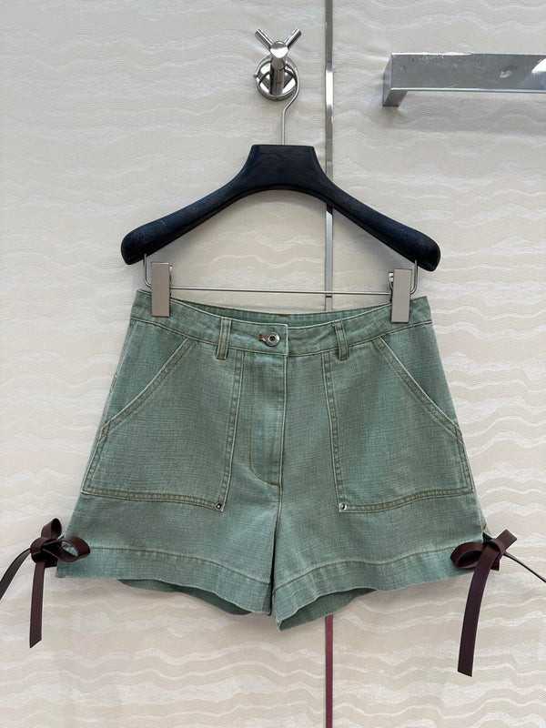 Loewe Denim Short Green Cotton