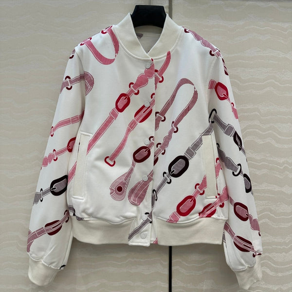 HM 25 Jacket White Mix Red Cotton 02663