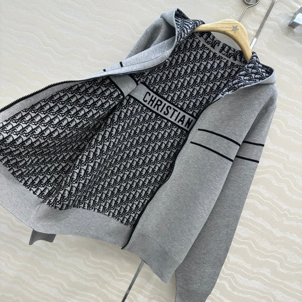 CD Hooded Jacket Grey Wool Cashmere
