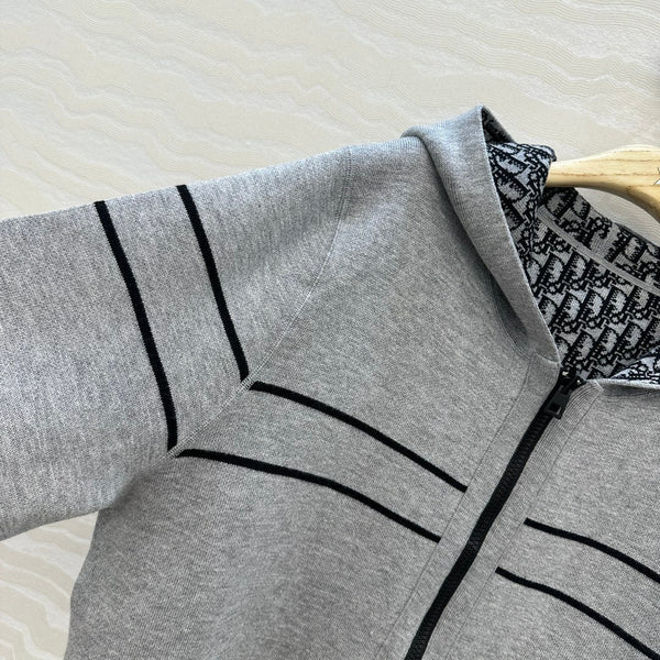 CD Hooded Jacket Grey Wool Cashmere