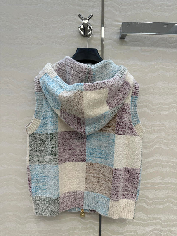 Gilet con cappuccio CC Multicolore Poliestere Fibre acriliche Lana