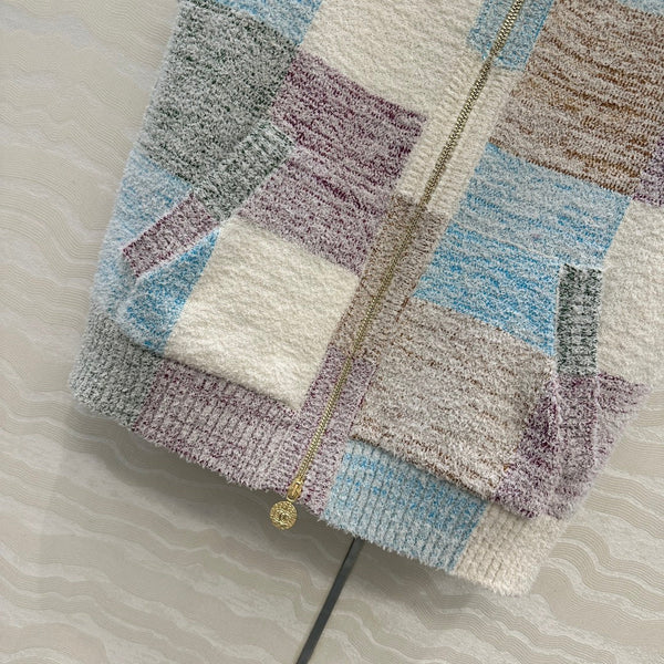 Gilet con cappuccio CC Multicolore Poliestere Fibre acriliche Lana