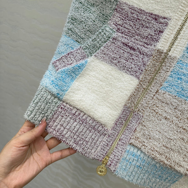 Gilet con cappuccio CC Multicolore Poliestere Fibre acriliche Lana