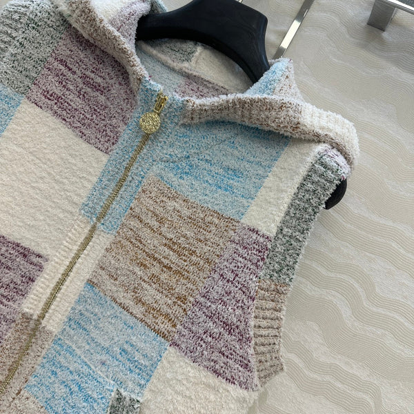 Gilet con cappuccio CC Multicolore Poliestere Fibre acriliche Lana