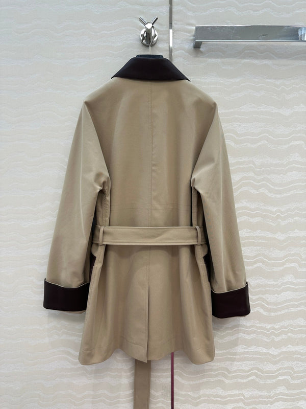 HM 25 Jacket Light Brown Fabric Mixed With Leather 02654
