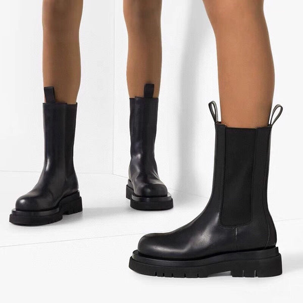 BV 25s Lug Chelsea Boot Black 55mm Cowhide 429126