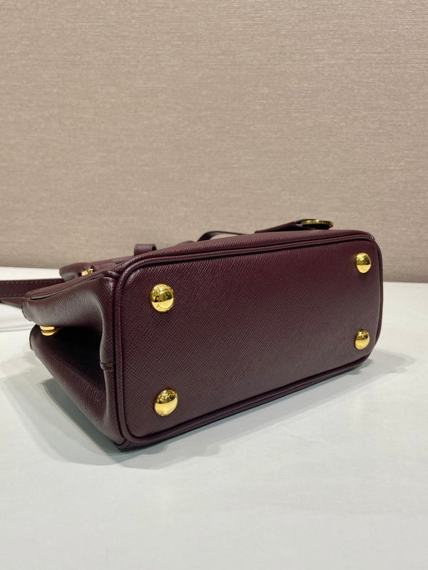 PRA Galleria handbag 21 burgundy leather 280837
