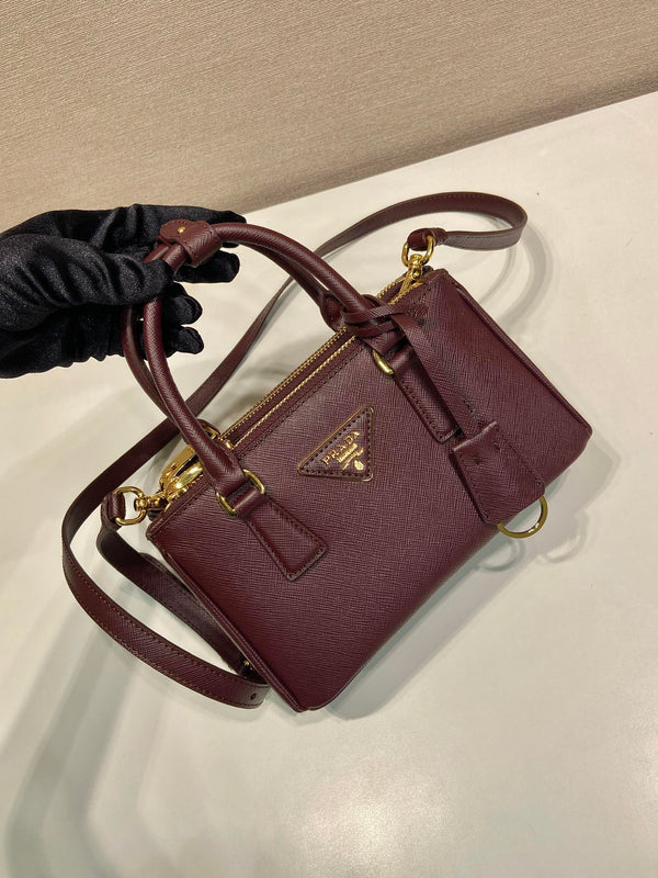 PRA Galleria handbag 21 burgundy leather 280837