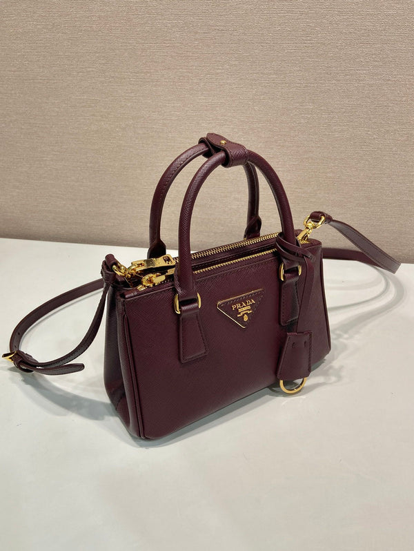 PRA Galleria handbag 21 burgundy leather 280837