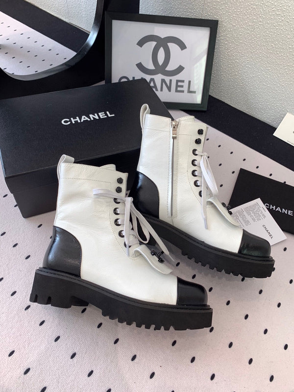 Stivaletto alla caviglia con punta divisa CC 40mm Bianco Nero Pelle di pecora Gomma 432518