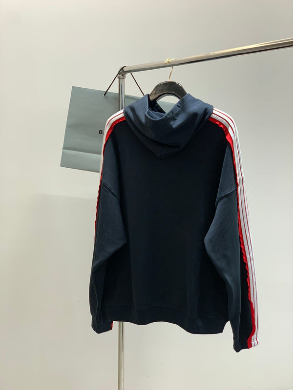Balenciaga 25 Hoodie Navy Mix Red Cotton 0048