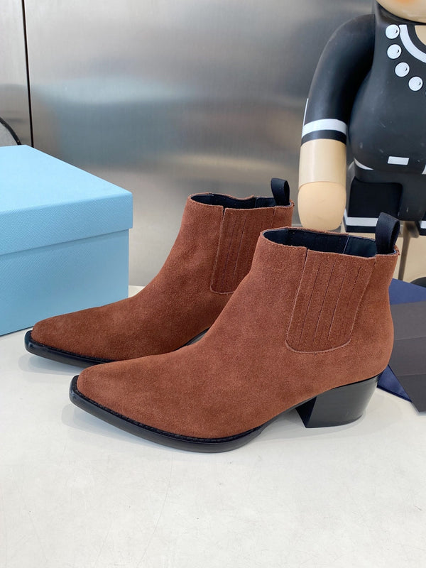 PRA classic pointed-toe boots reddish brown suede