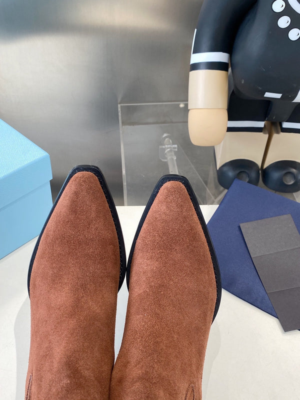 PRA classic pointed-toe boots reddish brown suede