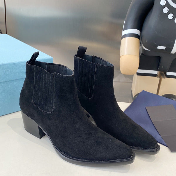 PRA classic pointed-toe boots black suede