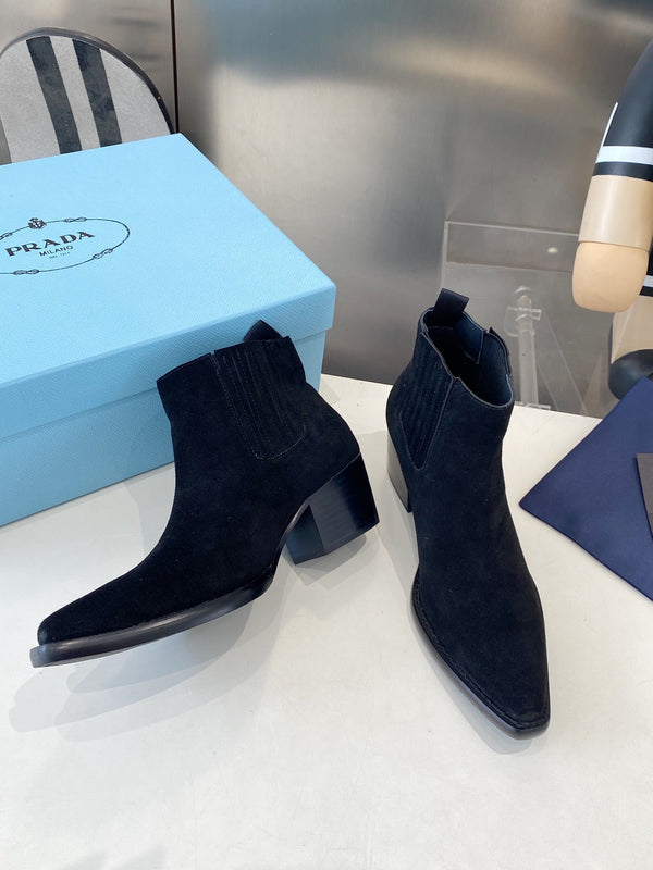 PRA classic pointed-toe boots black suede