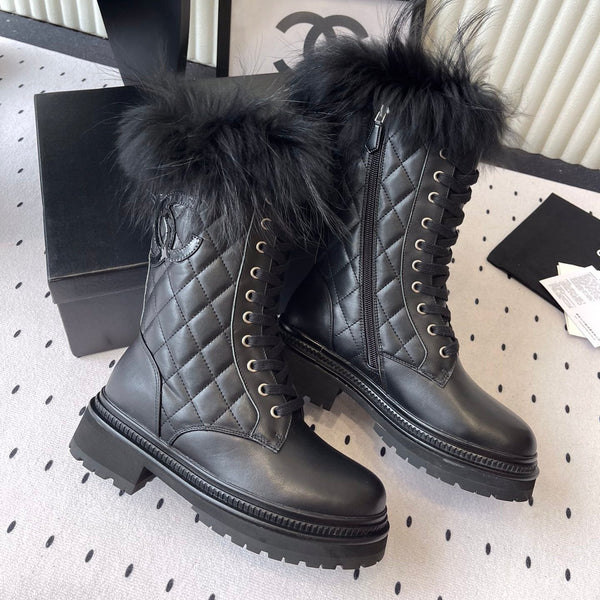 CC 25 Boot Black Cowhide Fur 514094