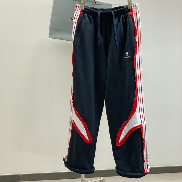 Balenciaga 25 trouser Navy Mix Red Cotton 0049