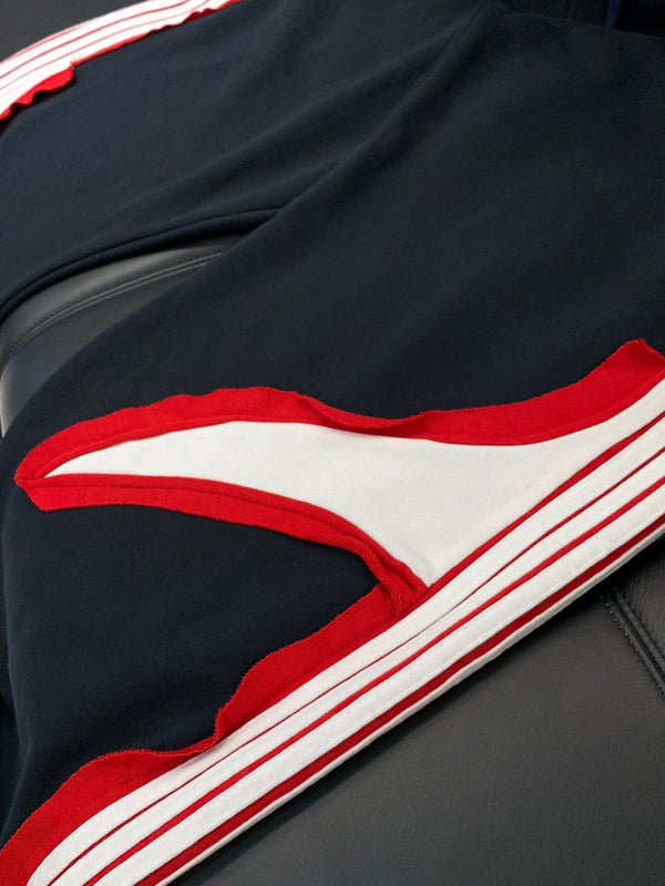 Balenciaga 25 trouser Navy Mix Red Cotton 0049