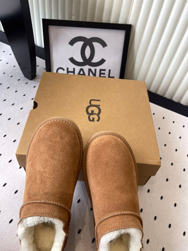 UGG Women Classic Micro Boots Tan Suede And Wool 514141