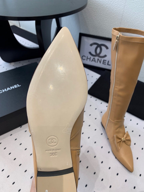 CC 25 Bow-knot Boot Camel Sheepskin 514067