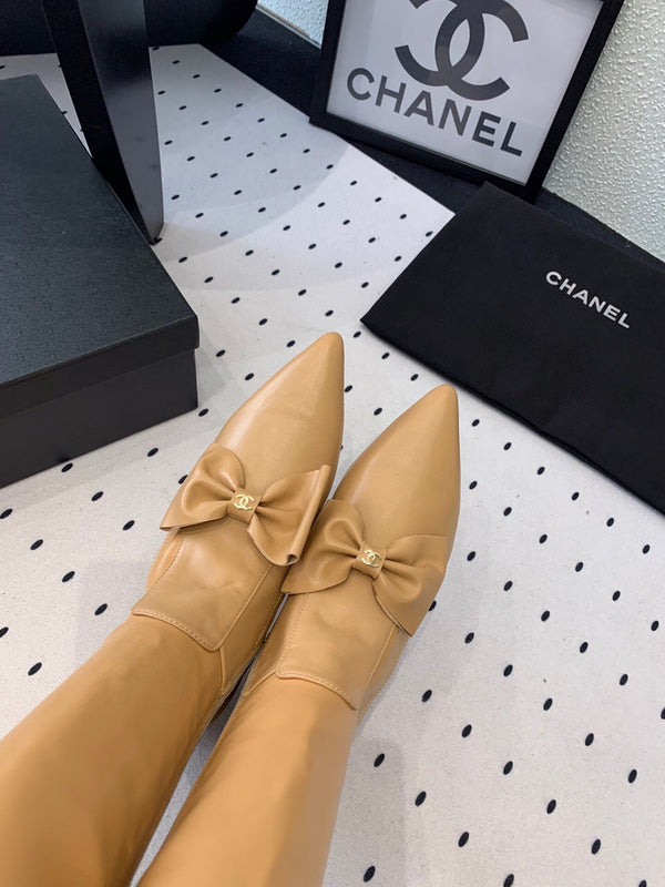 CC 25 Bow-knot Boot Camel Sheepskin 514067