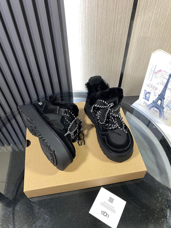 UGG Astromel Platform Sneakers Black Suede Frabic 512861