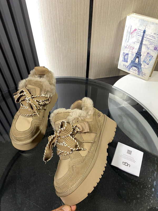 UGG Astromel Platform Sneakers Khaki Suede Frabic 512862