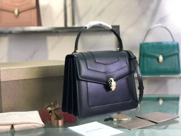 BVL Serpenti Forever Top Handle Bag 25 cm Black Calfskin GHW 188651