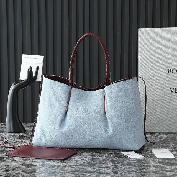 BV Pinacoteca Bag 43cm Madder Brown Red Intrecciato Calfskin & Suede