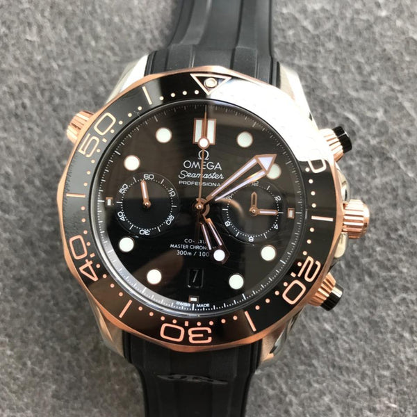 SEAMASTER DIVER 300M ROSE GOLD CASE 44MM CHRONOGRAPH BLACK DIAL