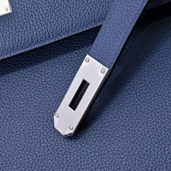 HM Kelly 42cm For Men Navy Blue Togo Leather Sliver Hardware (Need 25 days to produce)