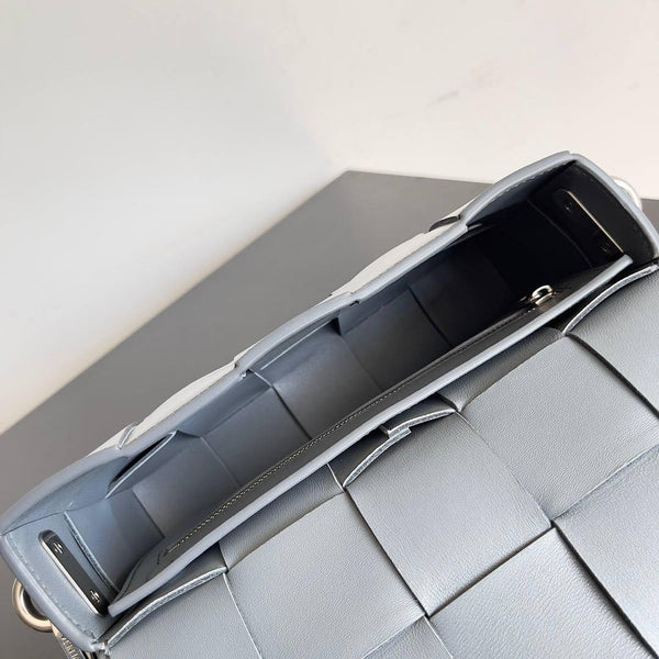 BV Two-In-One Cassette Bag 26cm Grey Leather