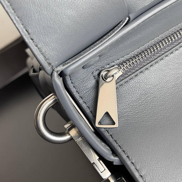 BV Two-In-One Cassette Bag 26cm Grey Leather