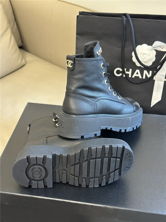 CC Boot Black Grained Calfskin