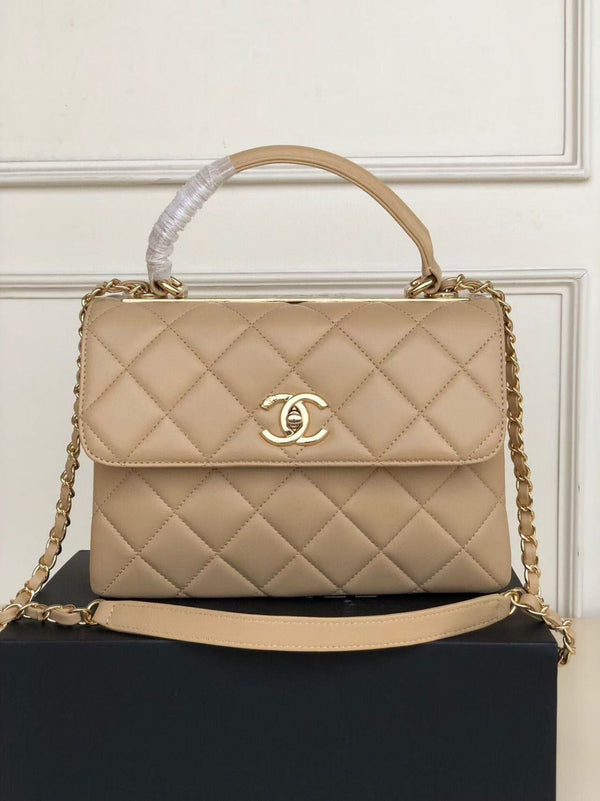 CC Trendy 25 Cream Lambskin