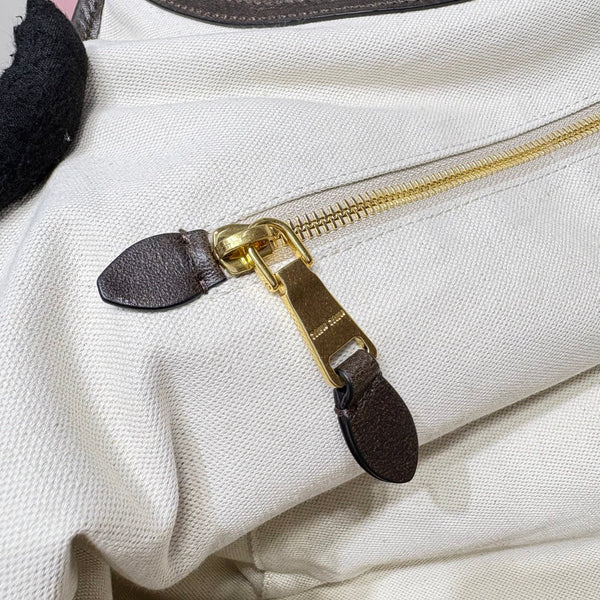 Miu IVY Leather Tote Bag Coffee Brown Nappa Leather