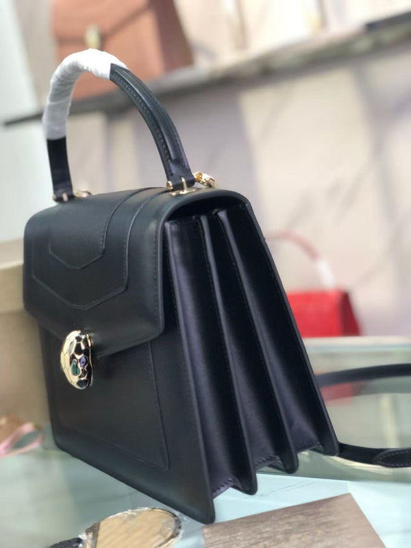 BVL Serpenti Forever Top Handle Bag 25 cm Black Calfskin GHW 188651