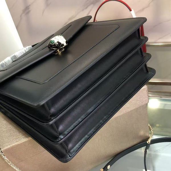 BVL Serpenti Forever Top Handle Bag 25 cm Black Calfskin GHW 188651